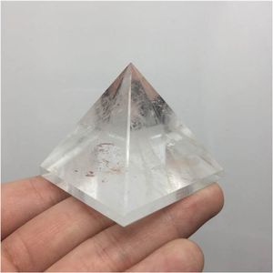 Doğal Şeffaf Kuvars Kristal Piramit Açık Reiki İyileştirici Doğal Beyaz Kristal Piramit Ham Taş Parlatma BB03