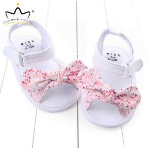 Sandali Summer New Baby Girl Sandali Soft Cotton Floral Toddler Girls Shoes Cute Bows Princess Baby Girl Sandals Z0331