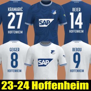 QQQ823 24 Hoffenheim Soccer Jerseys Home Blue Bebou Beier Kramaric Geiger Ozan Kabak Grillitsch Kaderabek Samassekou John 2023 2024 Away Away