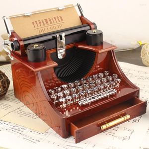 Estatuetas decorativas decoração de caixa de máquinas de máquinas de escrever ornamentos de desktop criativos de desktop caixas de cafeter