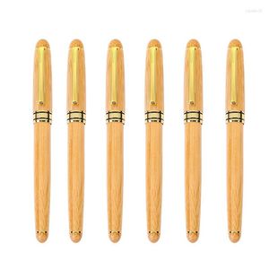 100st Bamboo Wood Handle Ballpoint Pen Rollerball Signature Business Office Fountain
