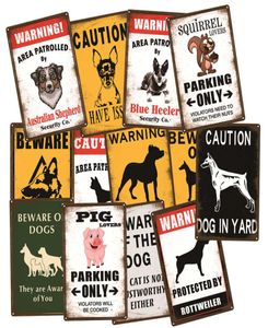 Beware of Dog Cat Pig Camel Warning Caution Vintage Tin Poster Metal Sign Wall Decor Farm Home Kennel Doghouse Decoration A124030544