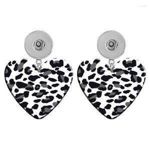 Kolczyki Dangle Love Mom Sunflower Happy Easter 12mm 18 mm Snap Button Serce Acryl Cardrop Ear Stud DIY Jewelry R1090