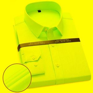 Men's Dress Shirts Classic Long Sleeve Striped Basic Pocket-less Design Formal Business Standard-fit Office Man Social ShirtMen's