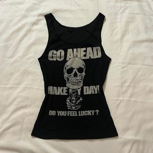 Mulheres tanques Camis Y2K Mulheres estéticas vintage Vintage Black colete Harajuku Skull Print tank Top Hip Hop Rock Punk Punklesslessless skinny Cropped Roupos 230403