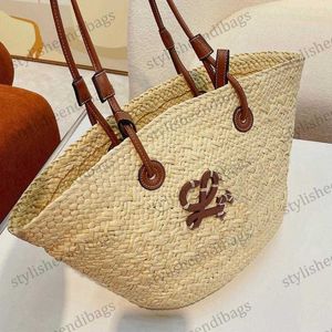 Shoulder Bags Straw Bag Plain Knitting Crochet Embroidery Open Casual Tote Interior Compartment Two Thin Straps Leather Floral Fashion Women Purse 2308 0403/23