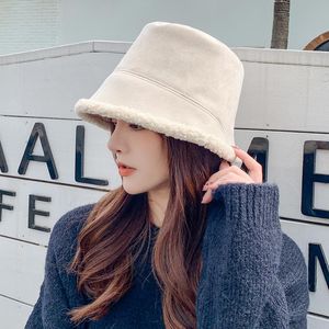 Beanies Beanie/Skull Caps Ladies Hat Cap Fashion Style Hats for Women Beanie Winter Lambswool Suede二重面漁師の毛皮ボンネット