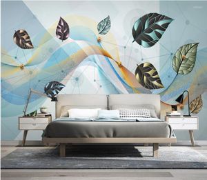 Wallpapers Bacal Private Custom 3D Wallpaper Mural Nordic Modern Geometric Line Bedroom Living Room Background Wall Paper Home Decor