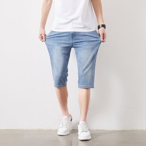 Mäns shorts Men's Plus Size Light Cut Jeans Summer Thin Straight Stretch Shorts High Quality Slim Fit Full Pair Pants 230403