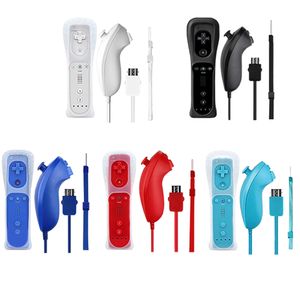 게임 조이스틱 모션 2 in 1 소매 구축 모션 플러스 Nintendo Wii Games 무선 계약 조이스틱 Joypad Gampads 용 원격 및 Nunchuck 컨트롤러