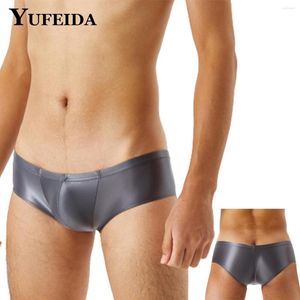 Unterhose YUFEIDA Sexy Oil Shinny Men Boxer Soft Unterwäsche Male Solid Mini Panties Trunks Homme Tangas Bikinis Dessous Shorts