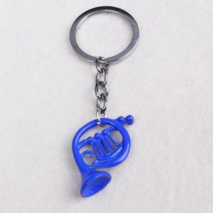 Keychains Moive Hur jag träffade din mamma Classic Keychain Blue Trumpet Man and Woman Pendant Keyring Gift