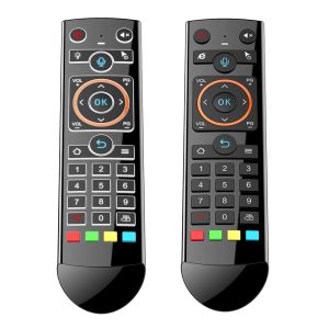 Q2 Hintergrundbeleuchtung Gyroskop Wireless Air Mouse IR Lernen 2,4 GHz RF Smart Voice Fernbedienung für TOX1 Android TV Box vs G20S PRO