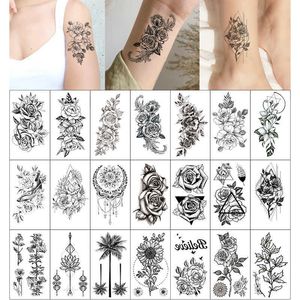 Temporary Tattoos 30PCS/Lot Sexy Fake Sketchs Flowers Tattoo for Woman Hands Arm Body Waterproof Temporary Tattoos tatouage temporaire femme Z0403