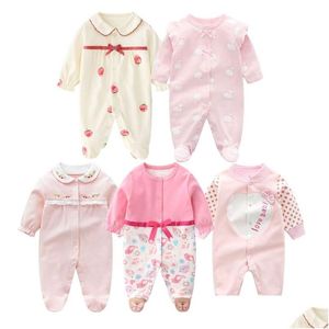 Conjuntos de roupas roupas de bebê nascido outono meninas algodão infantil macacão bonito ropa bebe 210806 gota entrega crianças maternidade otonb