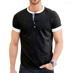 Men's T Shirts Men's T-shirt Fashion Shirt Short Sleeve Color-blocking Tops 2023 Spring/Summer