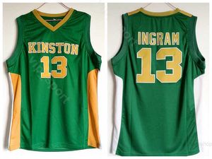 Men Brandon Ingram Jersey 13 Green Basketball High School Kinston Jerseys