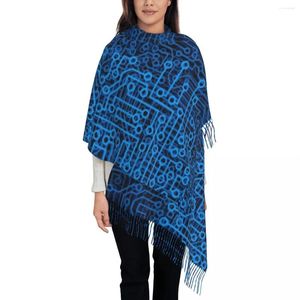 Scarves Large Reboot Blue Computer Circuit Board Winter Fall Thick Warm Tassel Shawl Wraps Cpu Science Hacker Programmer Scarf