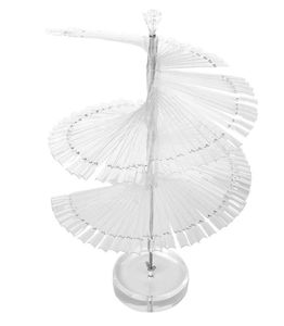 Hela Pro Spiral Fan Shape Display Stand Holder för 120 st False Nail Art Polish Board Tips Stick6605421