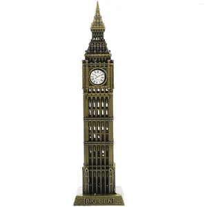 Orologi da parete Big Ben Model Building London Architectural Metal Statue Home Figurine Decorative Sculpture Tower Ornament Desktop Alloy Decor