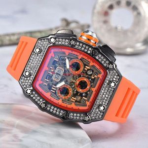 2023 Limited Edition Watch Top Brand Luxury Full Function Quartz Watch Силиконовый ремешок 3 игла бриллиантовые часы.
