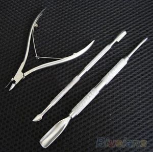 Whole Stainless Steel Nail Cuticle Spoon Pusher Remover Cutter Nipper Clipper Cut Set 1DZT6576101