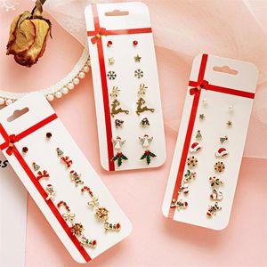 Ohrstecker 8 Stück/Set Weihnachten Weihnachtsmann Schneemann Baum Glocke Damen Mädchen Schmuck Geschenke für Freunde und Kinder