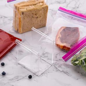 Kancalar BPA içermeyen plastik torba tutucu gıda depolama eller serbest stant Dondurucu için yeniden kullanılabilir fermuar kilit