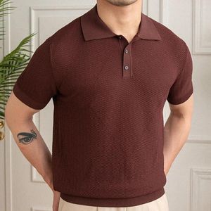 Männer Polos 2023 Mode Lässig Jacquard Slim Stretch Polo Shirt Kurzarm Hohe Qualität Sommer Atmungsaktiv Para Hombre
