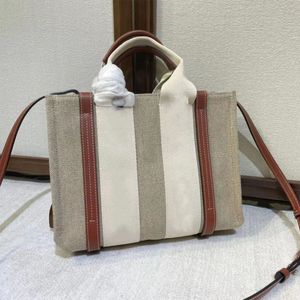 Kvinnor mode handväska topp linne stora strandväskor kvinnor handväskor woody tote shopping väska lyx designer reser crossbody brev öppen hård öppen casual axel väska