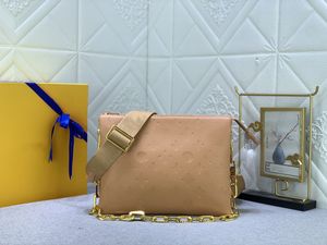 Дизайнерская сумка Coussin PM, разноцветная кожаная сумка с тиснением, дизайнерская роскошная женская сумка через плечо, сумки Fall In Love, кошелек с цепочкой, кошельки M21209 M57782 M57790