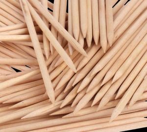 100 pçs varas de madeira prego cutícula empurrador vara em dois sentidos laranja madeira vara unhas empurrador polonês removedor manicure cuidados com as unhas ferramentas 2318248