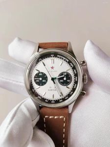 Armbanduhren 1963 Uhr 40 mm Zifferblattdurchmesser Saphirspiegel Leuchtender Chronograph ST1901 Mechanisches Uhrwerk Militärische Persönlichkeitsuhren