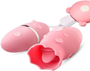 Licking Egg Charging Vibrating Double Jumping Egg Simulation Tongue Cunnilingus Female Masturbation Flirt Adult Sex Prod Y04089901402