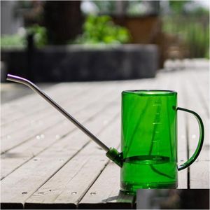 Watering Equipments Pot Handheld 1L Long Spout With Measuring Scale Gardening Spray Kettle Irrigation Drop Delive Dhnwk