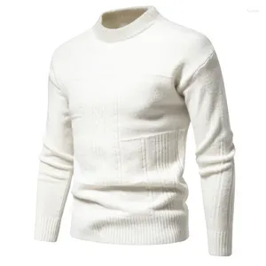 Męskie swetry jesienne i zimowe sweter męski plus rozmiar stały kolor okrągły szyję