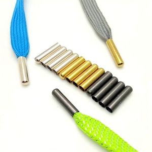 Sko delar Tillbehör 100 datorer Set Seamless Metal Aglet DIY SHOELACE Reparation Byte Sko Spetstips Tips med hoodie Stränghuvud 230403