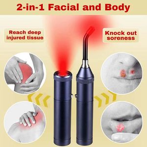 Yüz Bakım Cihazları Oral ülserler için bir kırmızı ışık tedavisi üçlü ağız yaraları kas ağrısını hafifletir El LED kızılötesi cihaz 231102