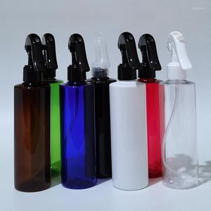 Garrafas de armazenamento 20pc 250ml de alta qualidade garrafa de bomba de plástico com pulverizador de gatilho nebuloso de contêiner cosmético perfume de estimação colorida