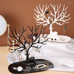 Jewelry Pouches Deer Earrings Necklace Ring Pendant Bracelet Cases&Display Stand Tray Tree Storage