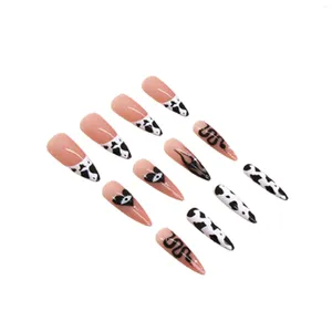 False Nails Black Flame & Snake INS Trendy Sweet Cool Patterns For Nail Technician Daily Use