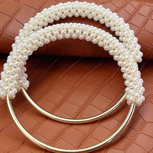 Bag Parts Accessories 1Pc Nice Pearl Bag Handle Replacement Diy Handbag Tote Handles O Bag Handles Purse Bags Classic Straps Crochet Bags Accessories 231102