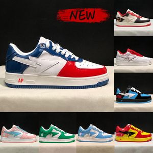 Sta Low Apes Casual Shoes Men Women Nigo France College Dropout Patent Leather White Red Blue Black Paint Beige Suede Pastel Pink Mens Luxury Designer Sneakers