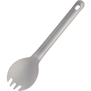 Zestawy naczyń stołowych Qinggear Titanium Ultralight Spork Spoon i kombinacja widelca na zewnątrz kemping sztućc