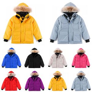 Crianças casaco bebê designer roupas para baixo casacos jaqueta criança vestir com emblema com capuz grosso quente outwear menina menino meninas clássico parkas lobo azul