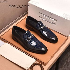 E7TI Feragamo Fashion Men Formal 38-44 Business Dress Shoes Top Quality Size Male Casual Genuine Leather Loafers Flats Brand Designer Wedding Party 6UFM