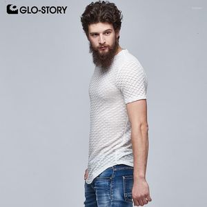 Erkek Tişörtleri Glo-Story Erkek Hip Hop Moda Kısa Kollu Fitness Gömlek Erkekler Out Yazı Tee MPO-5745