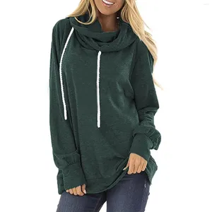Women's Hoodies Fashion Casual Solid Colors Loose Long-sleeved Hooded Pullover Tops Drawstring Sweatshirt Sudaderas Mujer#35