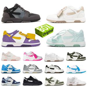 2024 OG Origina Outdoor Out Out Office Sneaker Women Ooo Low Tops Calf Leather Designer Shoes Black Lemon Grey White Sand Purple Orange Mint Celadon Mens Trainers 36-45