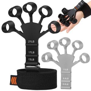 Hand Grips Finger Gripper Strength Trainer Silicone Hand Yoga Resistance Band Finger Flexion and Extension Training Device 230331